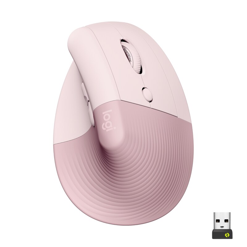 Logitech Lift Vertical Rosa - Ergonomische Kabellose Maus