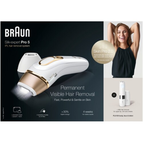 Braun Silk-Expert Pro 5 PL5154 IPL-Haarentfernungsgerät weiß/gold