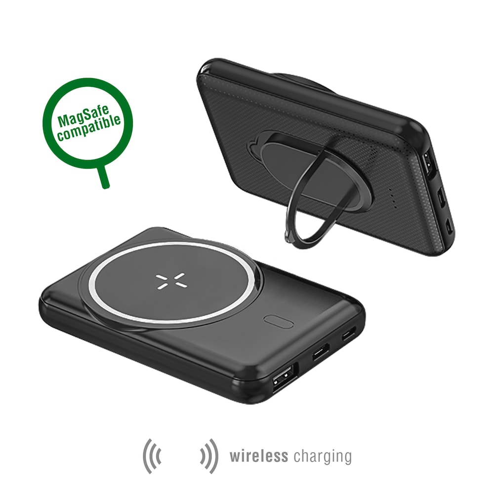4smarts Wireless Powerbank VoltHub UltiMag Kick für MagSafe 5000mAh, schwarz
