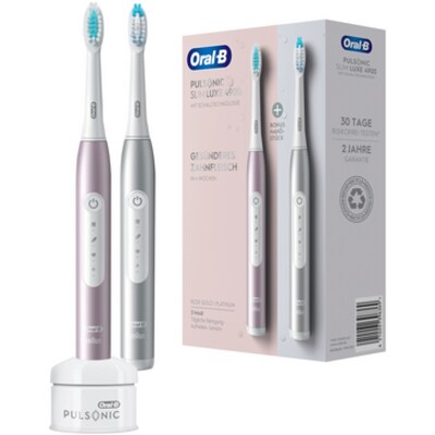 Oral-B Pulsonic Slim 4900 elektische Zahnbürste Duopack Platinum/Rosegold