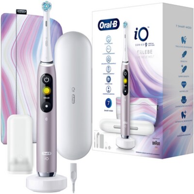 Mit Tieren günstig Kaufen-Oral-B iO Series 9 Rose Quartz Special Edition elektrische Zahnbürste. Oral-B iO Series 9 Rose Quartz Special Edition elektrische Zahnbürste <![CDATA[• 3D rotierend-pulsierend mit Bluetooth-Technologie • Geschwindigkeit: • 7 Putzmodi • 2