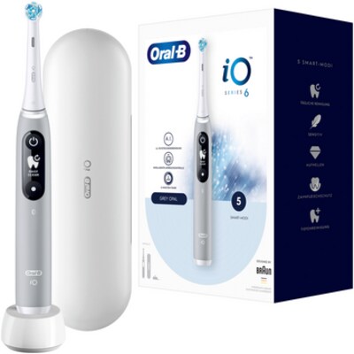 Frontscheibenabdeckung,Magnet günstig Kaufen-Oral-B iO Series 6 Grey Opal Elektrische Zahnbürste. Oral-B iO Series 6 Grey Opal Elektrische Zahnbürste <![CDATA[• 3D rotierend-pulsierend mit Magnet-Technologie • OLED-Display für Informationen • 5 Putzmodi, 2 Jahre Garantie • Andruck