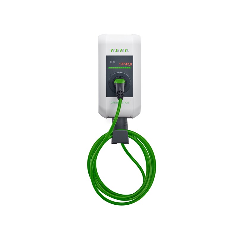 Keba Wallbox KeContact P30 x-series EN Type2 6m Cable 22kW-4G-RFID-ME - Green E