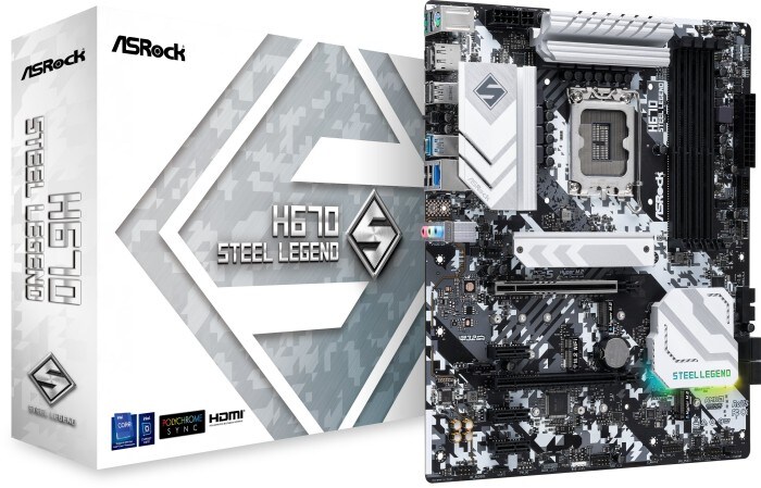 ASRock H670 Steel Legend ATX Mainboard Sockel 1700 RGB/M.2/HDMI/DVI/USB3.2