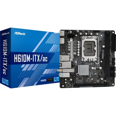 10 X günstig Kaufen-ASRock H610M-ITX/AC mini ITX Mainboard Sockel 1700 /M.2/HDMI/DP/USB3.0/WiFi/BT. ASRock H610M-ITX/AC mini ITX Mainboard Sockel 1700 /M.2/HDMI/DP/USB3.0/WiFi/BT <![CDATA[• mini-ITX Mainboard mit Sockel Intel 1700 für Intel Core 12. Generation • Intel H