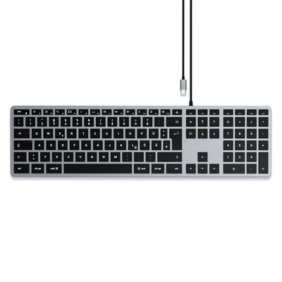 USB und günstig Kaufen-Satechi Slim W3 USB-C kabelgebundene Tastatur. Satechi Slim W3 USB-C kabelgebundene Tastatur <![CDATA[• Kabelgebundene Tastatur mit Nummernblock • Modernes und flaches Aluminium-Design • Masse: 42,3 x 11,4 x 1 Zentimeter]]>. 