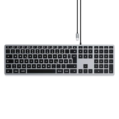 Hi tech günstig Kaufen-Satechi Slim W3 USB-C kabelgebundene Tastatur. Satechi Slim W3 USB-C kabelgebundene Tastatur <![CDATA[• Kabelgebundene Tastatur mit Nummernblock • Modernes und flaches Aluminium-Design • Masse: 42,3 x 11,4 x 1 Zentimeter]]>. 