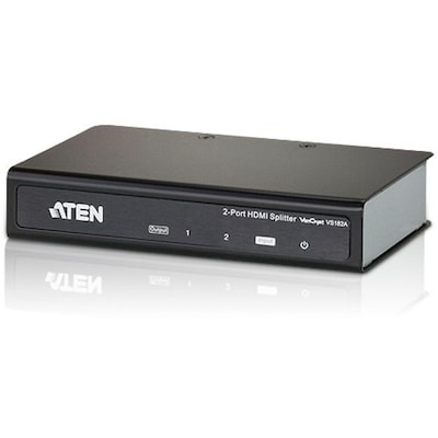 Color Me günstig Kaufen-Aten VS184A 4-Port 4K HDMI Splitter. Aten VS184A 4-Port 4K HDMI Splitter <![CDATA[• Erlaubt den Anschluss von einer HDMI-Signalquelle • an bis zu vier HDMI-Bildschirme gleichzeitig • HDMI- (3D, Deep-Color, 4kx2k) und HDCP 1.4-kompatibel • Unterst