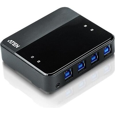 USB zu günstig Kaufen-Aten US434 4 x 4-Port USB 3.0 Peripharal Sharing Switch. Aten US434 4 x 4-Port USB 3.0 Peripharal Sharing Switch <![CDATA[• Aktiviert 4 Computer zum Teilen von 4 USB 3.2 Gen1 Geräten • Einfache Port Auswahl über Remote-Port-Wähler • LEDs zeigen a