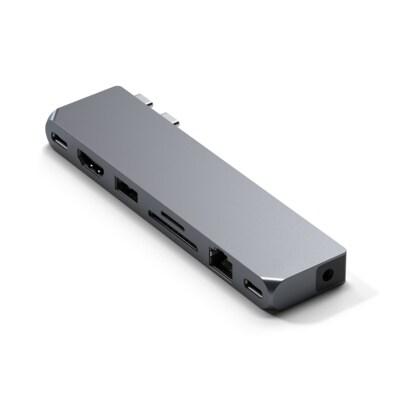 Pro 12 günstig Kaufen-Satechi Pro Hub Max Space Grau. Satechi Pro Hub Max Space Grau <![CDATA[• USB-C-Adapter zum Erweitern des MacBooks um verschiedene Anschlüsse • Schlichtes, elegantes Design aus Aluminium • Maße: 124mm x 47.5mm x 11.5 mm]]>. 