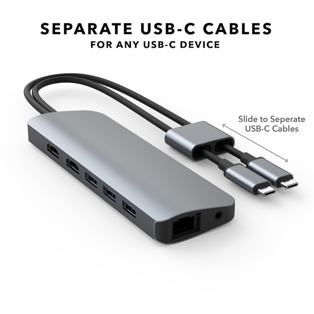 Hyper Viper 10-in-2 USB-C Hub Grau
