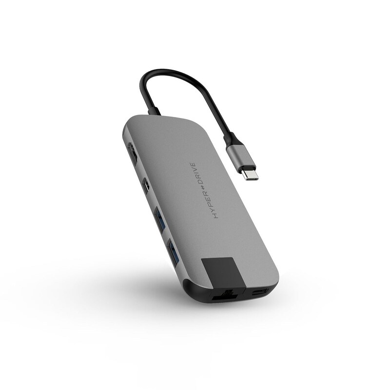 Hyper Drive Slim 8-in-1 USB-C Hub Grau