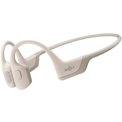 SC Run günstig Kaufen-Shokz OpenRun Pro Beige Sportkopfhörer. Shokz OpenRun Pro Beige Sportkopfhörer <![CDATA[• Sportkopfhörer mit Knochenschall-Technologie • Übertragung: Bluetooth, mit Mikrofon für Telefonate • Einsatzgebiet: Sport, 10h Akkulaufzeit • Fa