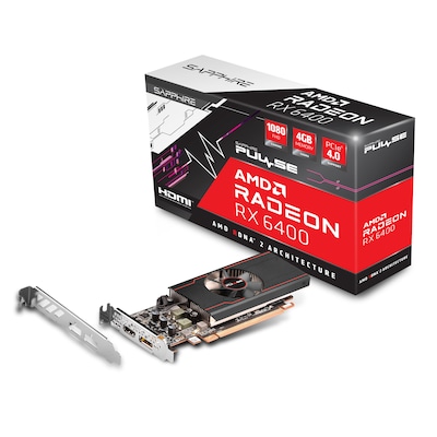 Pro IR günstig Kaufen-SAPPHIRE AMD Radeon RX 6400 Pulse Grafikkarte mit 4GB GDDR6 HDMI/DP, Low Profile. SAPPHIRE AMD Radeon RX 6400 Pulse Grafikkarte mit 4GB GDDR6 HDMI/DP, Low Profile <![CDATA[• AMD Radeon RX 6400, 6nm GPU, AMD RDNA™ 2 Architektur • 4GB GDDR6-RAM (64-bi