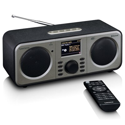 CD R günstig Kaufen-Lenco DIR-141BK Stereo Internetradio mit DAB+, FM, Schwarz. Lenco DIR-141BK Stereo Internetradio mit DAB+, FM, Schwarz <![CDATA[• DAB+/UKW Radio mit WLAN + Bluetooth • Empfangsart: DAB+ - UKW - WLAN - Audio-Eingang, MP3-Wiedergabe, • Wiedergabe von: