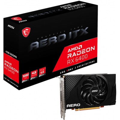 MSI AMD Radeon RX 6400 AERO ITX 4GB GDDR6 Grafikkarte DP/HDMI