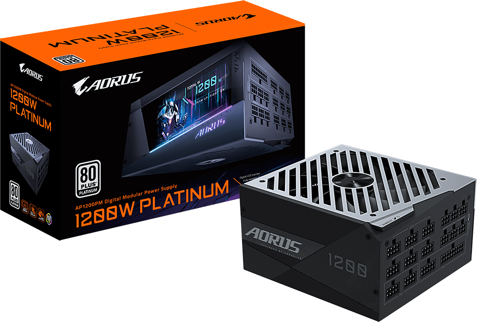 GIGABYTE AORUS P1200W 1200W ATX Gaming Netzteil, 80+ Platinum, voll modular