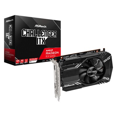 Face Art günstig Kaufen-ASROCK AMD Radeon RX 6400 Challenger ITX Grafikkarte 4GB GDDR6 HDMI/DP. ASROCK AMD Radeon RX 6400 Challenger ITX Grafikkarte 4GB GDDR6 HDMI/DP <![CDATA[• AMD Radeon RX 6400, ITX Edition • 4GB GDDR6-RAM (64-bit Speicherinterface) • Core/Memorytakt: G