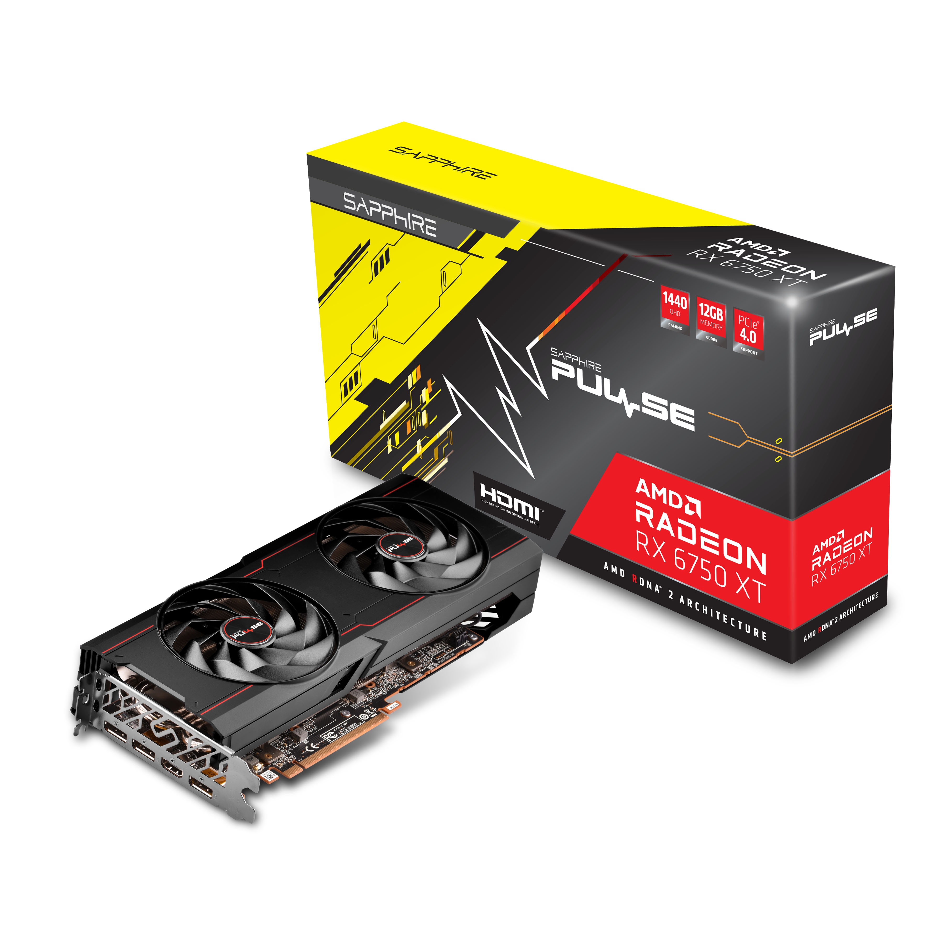 SAPPHIRE AMD Radeon RX 6750 XT OC Pulse Gaming Grafikkarte 12GB GDDR6