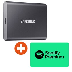Samsung Portable SSD T7 2 TB USB Typ-C Titan Gray inkl. 30 EUR Spotify-Guthaben