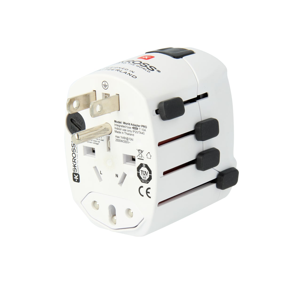 Skross Reiseadapter Pro, Anpassbarer Adapterstecker Für Reisen Nach Uk, Australien, China Oder Die Usa, Kompakter & Sicherer Universaladapter - Image 6