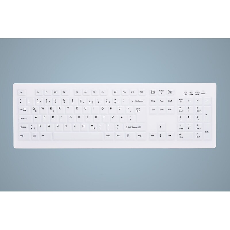 Cherry AK-C8100F-FU1-W/GE Kabellose Tastatur Weiß (Wischdesinfektion)