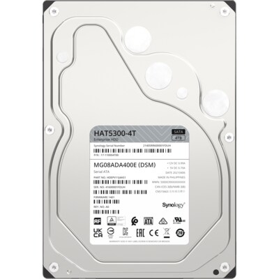 CD Laufwerk günstig Kaufen-Synology HAT5300-4T - 4 TB 7200 rpm 256 MB 3,5 Zoll SATA 6 Gbit/s. Synology HAT5300-4T - 4 TB 7200 rpm 256 MB 3,5 Zoll SATA 6 Gbit/s <![CDATA[• 4 TB (256 MB Cache) • 7.200 U/min • 3,5 Zoll • SATA 6 Gbit/s • Enterprise: Serverlaufwerk, geeignet f