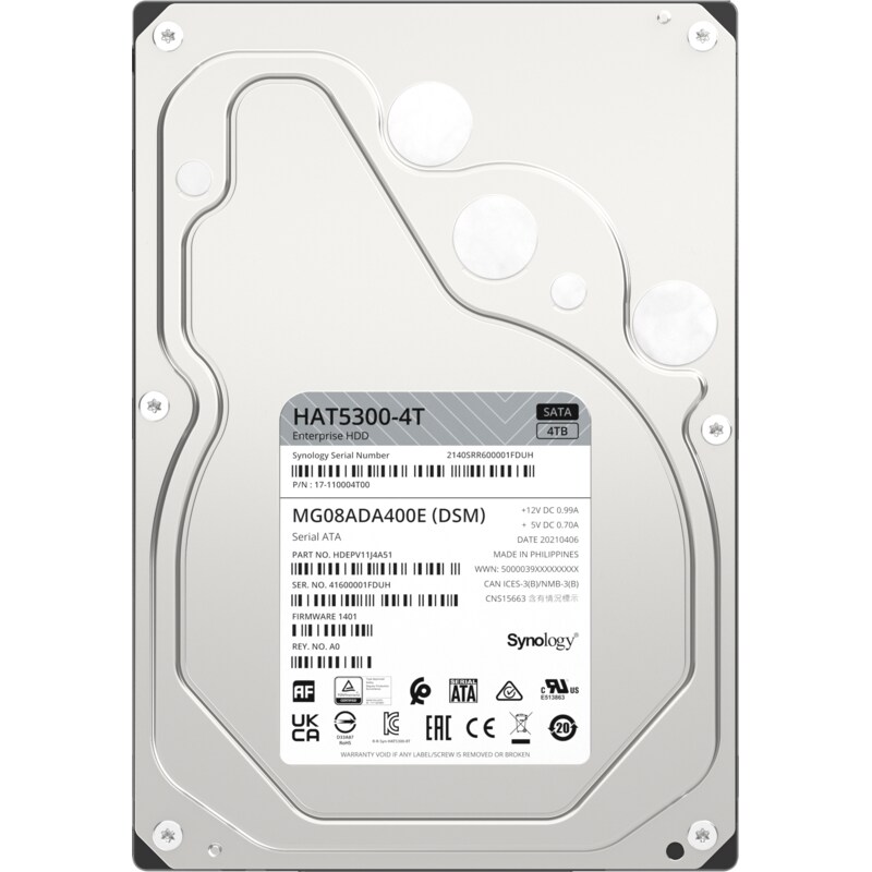 Enterprise SATA günstig Kaufen-Synology HAT5300-4T - 4 TB 7200 rpm 256 MB 3,5 Zoll SATA 6 Gbit/s. Synology HAT5300-4T - 4 TB 7200 rpm 256 MB 3,5 Zoll SATA 6 Gbit/s <![CDATA[• 4 TB (256 MB Cache) • 7.200 U/min • 3,5 Zoll • SATA 6 Gbit/s • Enterprise: Serverlaufwerk, geeignet für 24/7 Da