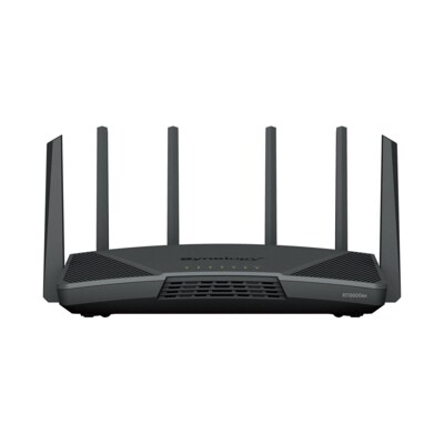 Synology günstig Kaufen-Synology RT6600AX Tri-Band Wi-Fi 6 Router. Synology RT6600AX Tri-Band Wi-Fi 6 Router <![CDATA[• Quad-Core-Prozessor mit 1,8 GHz • Tri-Band-WLAN (2,4 + 5 + 5 GHz) • Smart Connect- immer die beste Verbindung • erweiterte Unterstützung des 5,9-GHz-B