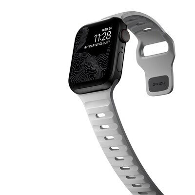 apple watch günstig Kaufen-Nomad Sport Armband V2 45mm/44mm/42mm Lunar Grau. Nomad Sport Armband V2 45mm/44mm/42mm Lunar Grau <![CDATA[• Sportliches Uhrenarmband in leichtem und atmungsaktivem Design • Armband und Verschluss sind wasserfest • Kompatibel mit Apple-Watch-Modell