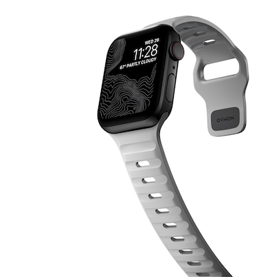 Apple Watch Sport 42mm günstig Kaufen-Nomad Sport Armband V2 45mm/44mm/42mm Lunar Grau. Nomad Sport Armband V2 45mm/44mm/42mm Lunar Grau <![CDATA[• Sportliches Uhrenarmband in leichtem und atmungsaktivem Design • Armband und Verschluss sind wasserfest • Kompatibel mit Apple-Watch-Modell
