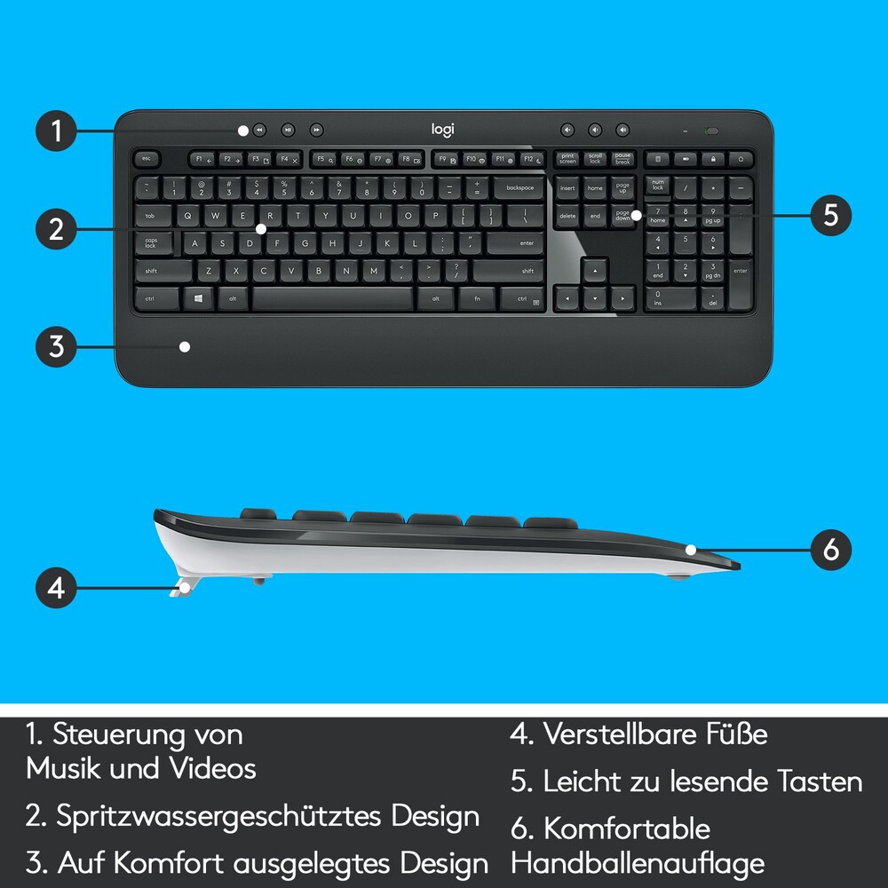 Logitech MK540 Advanced Kabellose Maus-Tastaturkombination US Layout