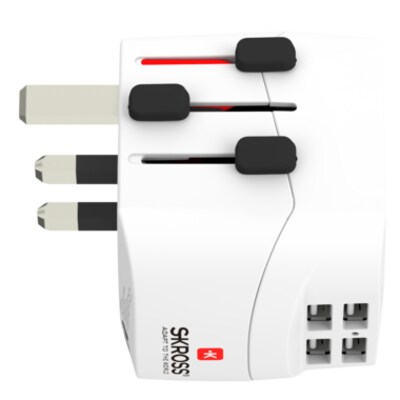 100 X  günstig Kaufen-SKROSS Pro Light USB 4xA Reiseadapter 1302461. SKROSS Pro Light USB 4xA Reiseadapter 1302461 <![CDATA[• 3-poliger Reiseadapter • 4 x Type-A USB Output • Eingangsspannung: 100 V - 700 V • Max. Last: 7A]]>. 