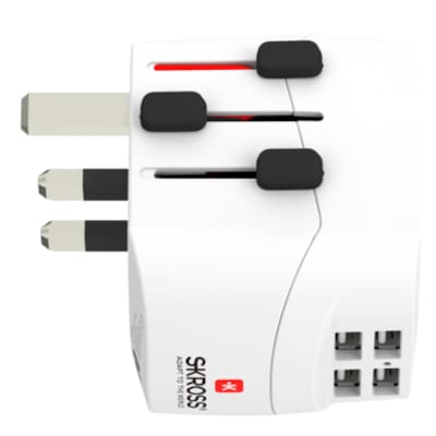 SKROSS günstig Kaufen-SKROSS Pro Light USB 4xA Reiseadapter 1302461. SKROSS Pro Light USB 4xA Reiseadapter 1302461 <![CDATA[• 3-poliger Reiseadapter • 4 x Type-A USB Output • Eingangsspannung: 100 V - 700 V • Max. Last: 7A]]>. 
