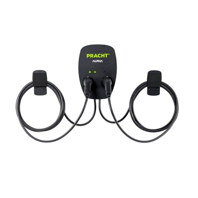 Pracht ALPHA-Wallbox XT schwarz mit 2xTyp 2, 2x5,5m Kabel, RFID NRG1012