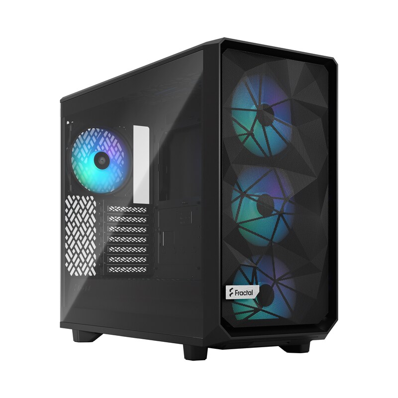 Fractal Design Meshify 2 Lite RGB Black TG LightTint ATX Gaming Gehäuse Fenster