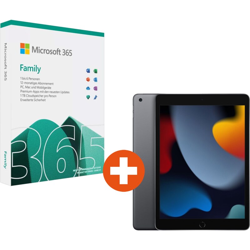 Apple iPad 10,2" 9th Generation Wi-Fi 64 GB Space Grau MK2K3FD/A Microsoft 365