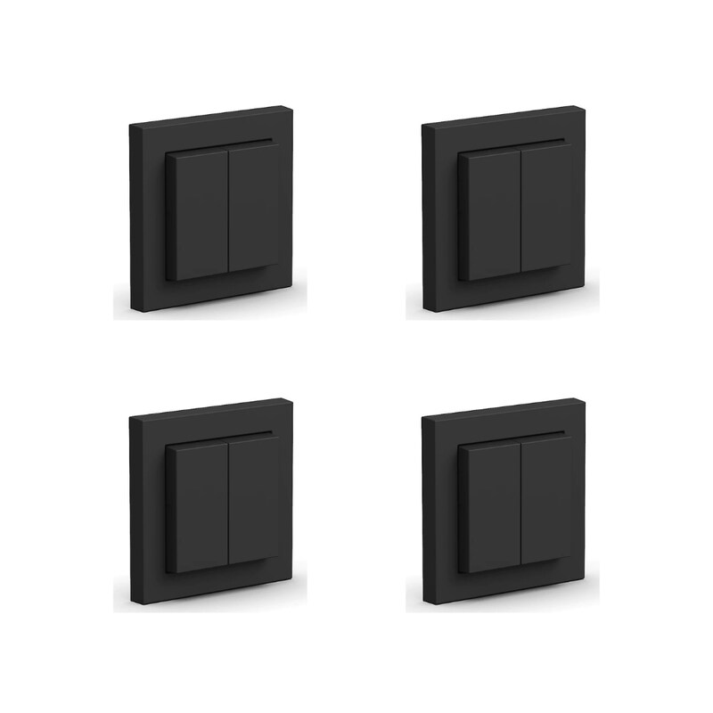 Senic Friends of Hue Switch matt schw. batterieloses 4-fach Schalterset