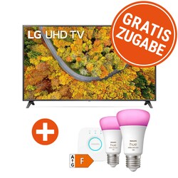 LG 75UP75009 189cm 75&quot; 4K LED Smart TV Fernseher inkl. Philips Hue Starter Set