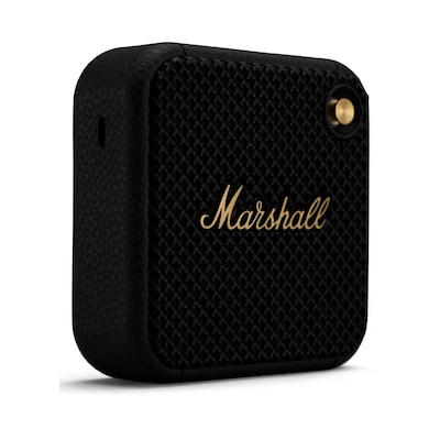 Lautsprecher,Musikbox günstig Kaufen-Marshall WILLEN Bluetooth Lautsprecher black&brass. Marshall WILLEN Bluetooth Lautsprecher black&brass <![CDATA[• aktiver Bluetooth-Lautsprecher • 15h Spieldauer • Bluetooth 5.1, goldene Bedienelemente • wasserfest IP67 • robustes Gehäu