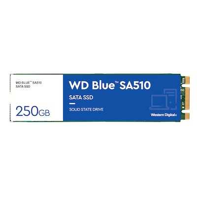 SATA günstig Kaufen-WD Blue SA510 SATA SSD 250 GB M.2 2280. WD Blue SA510 SATA SSD 250 GB M.2 2280 <![CDATA[• 250 GB - 2,38 mm Bauhöhe • M.2 2280 Card, M.2 • Maximale Lese-/Schreibgeschwindigkeit: 555 MB/s / 440 MB/s • Mainstream: Sehr gutes Preisleistungs-Verhältn