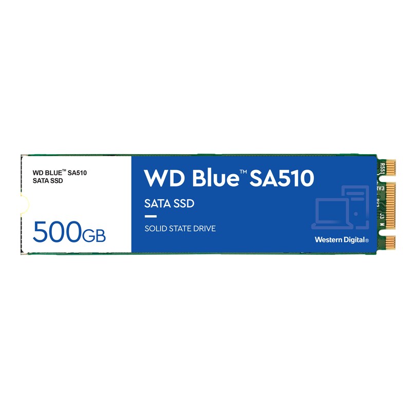 Sd Card günstig Kaufen-WD Blue SA510 SATA SSD 500 GB M.2 2280. WD Blue SA510 SATA SSD 500 GB M.2 2280 <![CDATA[• 500 GB - 2,38 mm Bauhöhe • M.2 2280 Card, M.2 • Maximale Lese-/Schreibgeschwindigkeit: 560 MB/s / 510 MB/s • Mainstream: Sehr gutes Preisleistungs-Verhältnis, solide