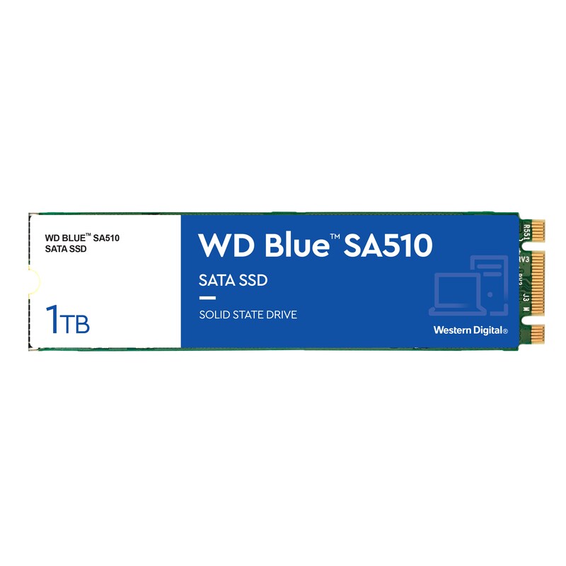 Sd Card günstig Kaufen-WD Blue SA510 SATA SSD 1 TB M.2 2280. WD Blue SA510 SATA SSD 1 TB M.2 2280 <![CDATA[• 1 TB - 2,38 mm Bauhöhe • M.2 2280 Card, M.2 • Maximale Lese-/Schreibgeschwindigkeit: 560 MB/s / 520 MB/s • Mainstream: Sehr gutes Preisleistungs-Verhältnis, solide & sch