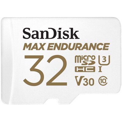 SPEICHERKARTE SD günstig Kaufen-SanDisk Max Endurance microSDHC 32 GB Speicherkarte Kit. SanDisk Max Endurance microSDHC 32 GB Speicherkarte Kit <![CDATA[• Speichertyp: microSDHC (UHS-I) inklusive SD-Adapter • Speicherkapazität: 32 GB • Geschwindigkeitsklasse: Cl10, U3, V30 • m