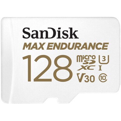 SPEICHERKARTE SD günstig Kaufen-SanDisk Max Endurance microSDXC 128 GB Speicherkarte Kit. SanDisk Max Endurance microSDXC 128 GB Speicherkarte Kit <![CDATA[• Speichertyp: microSDXC (UHS-I) inklusive SD-Adapter • Speicherkapazität: 128 GB • Geschwindigkeitsklasse: Cl10, U3, V30 
