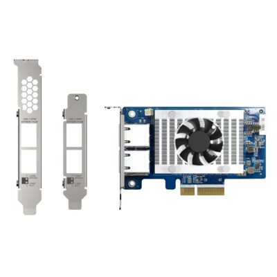 10 G2 günstig Kaufen-QNAP QXG-10G2T-X71010GbE Netzwerkerweiterungskarte. QNAP QXG-10G2T-X71010GbE Netzwerkerweiterungskarte <![CDATA[• Dual Port QXG-10G2T-X710 PCIe Gen 3 (kompatibel mit PCIe Gen 2) • Zwei 10GbE Ports mit SR-IOV und iSCSI • unterstützt mehrere Virtual 