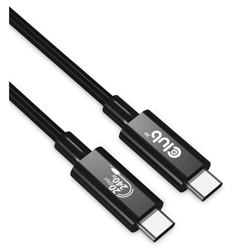 Club 3D USB 4 2x2 Typ-C Kabel USB-IF 4K60Hz PD 240W St./St. 2m schwarz CAC-1575