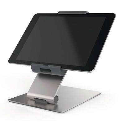 Halter 42 günstig Kaufen-DURABLE Tischhalterung Tablet Holder Table metallic silber. DURABLE Tischhalterung Tablet Holder Table metallic silber <![CDATA[• Hochwertige Tablethalterung • Variables Aufnahmemodul für alle Tablet Größen von 7“-13“ • Maße: 155 x 242 x 183