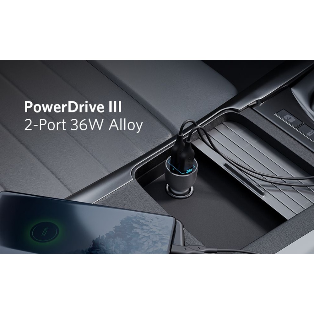 Anker PowerDrive III 2-Port Kfz Ladegerät 36W schwarz