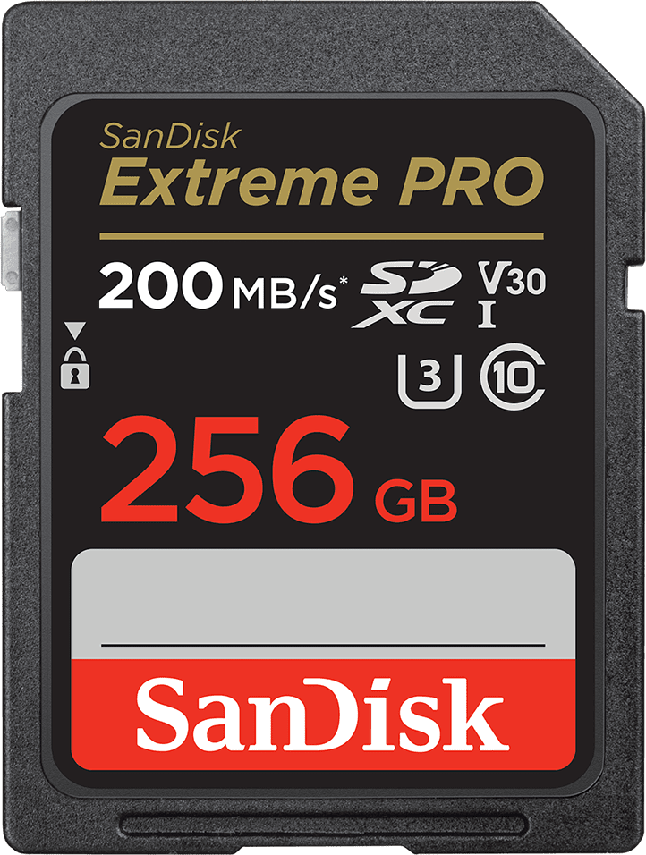 SanDisk Extreme Pro 256 GB SDXC Speicherkarte (200 MB/s, Class 10, U3, V30)